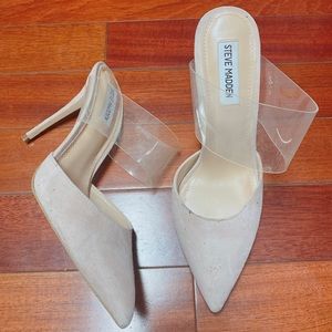Pale Pink Suede Steve Madden Heels (Size 8.5)